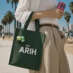 韓国 ARIH 保冷バッグトートバッグ グリーン 非売品