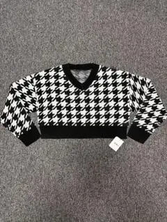 グレイル GRL千鳥柄ショート丈ニットトップス　［k9088b］【新品未使用】