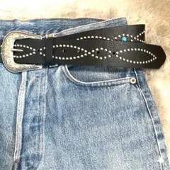 ウエスタンベルト スタッズベルト 黒 ブラック ターコイズ y2k アメカジ