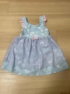 ワンピース水着 水色 マーメイド柄