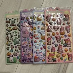 3D 立体 サンリオ ぷくぷくシール 4枚セット ボンボンドロップ風