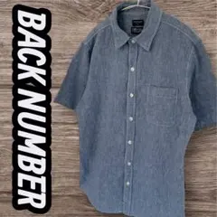BACK NUMBER　半袖シャツ　トップス　カジュアルシャツ　メンズ　L　紺