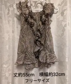 重ね着用透け感トップス　フリル花柄