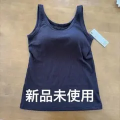 GU ブラフィールリブタンクトップ　黒　M