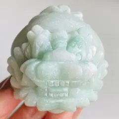 翡翠色 狛犬 置物 ペア 縁起物 魔除 - メルカリ