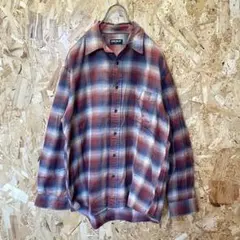 レア　OLD UNIQLO オンブレ　シャドーチェック　 ネルシャツ レッド