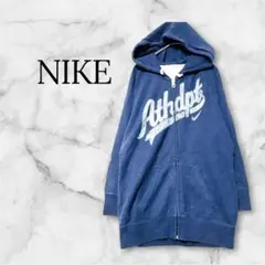 NIKE ナイキ メンズ パーカー ネイビー 綿100％ フルジップ ロゴ M紺
