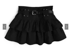 BEB ベルト&インパン付きフリルティアードミニスカート[ks187] GRL