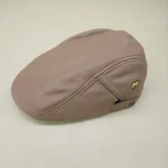 ベージュ 本革 ハンチング帽