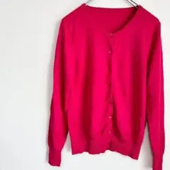 カーディガン　ピンク　羽織り　長袖　無地　M オフィス　綺麗め　オシャレ
