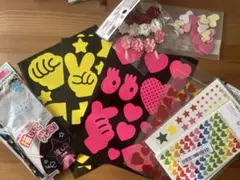 デコパーツ　うちわ　シール　ハンドメイド