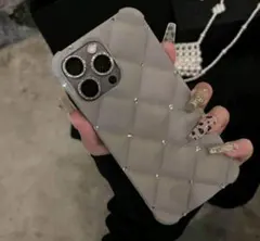 iPhone iPhoneケース グレー キルティング iPhone17