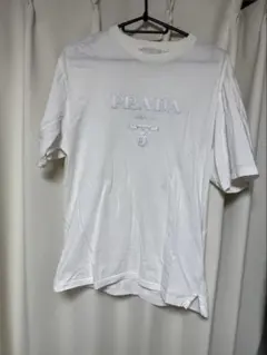 PRADA ロゴ刺繍 クルーネック Tシャツ ホワイトのサムネイル