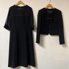 美品 ワンピーススーツ 9AR ブラック 喪服 冠婚葬祭 礼服 フォーマル