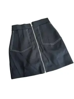 ブラックミニスカート フロントジッパー