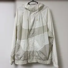 NIKE ビッグロゴ フード付きナイロンジャケット Mサイズ オフホワイト