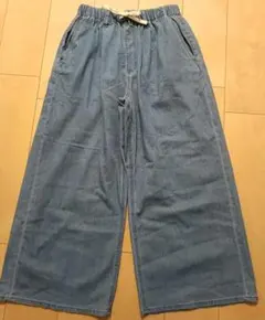 【水通しのみ】しまむら SUNNYHOUSE デニムワイドパンツ Mのサムネイル