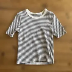 GUストライプ 半袖Tシャツ クルーネックS