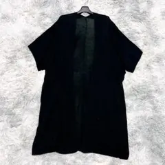 GEORGES RECH 38 ロングカーディガン 黒 無地 通勤 コットン 混