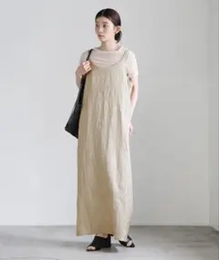 ベージュ キャミワンピース ロング　セレクトモカ