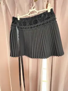 GRL ブラック フレアスカート Mサイズ レース付き