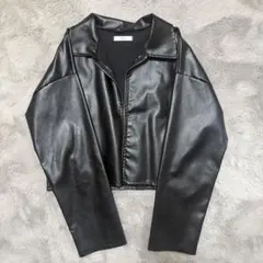 ブラックショートレザージャケット
