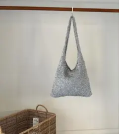 ラメシャギーニットトートバッグ