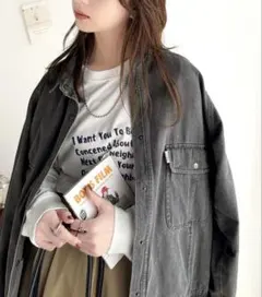 【classicalelf】デニムビッグシルエットジャケット ブラック L