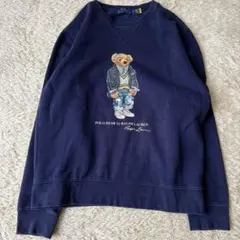 【大人気】22SSポロラルフローレン ポロベア フリーススウェット ネイビー M