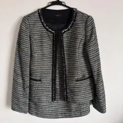 a.v.v ツイードブラックジャケット スカートセットアップLサイズ