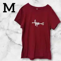 レア✨Tシャツ【M】バーガンディ色 半袖　トップス　クルーネック　カットソー