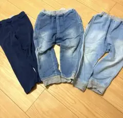 キッズ　100cm デニム風　パンツ　レギンス　DILASHデビロック　3本