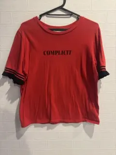 COMPLICIT プリント 赤 Tシャツ 半袖