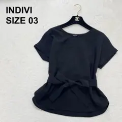 【新品未使用】インディヴィ　ウエストリボンブラウス　上品　高見え　モード（267のサムネイル