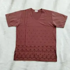 新品未使用 ジョンスメドレー 蝶と小花の刺繍　VネックTシャツ　M（大きめ）のサムネイル