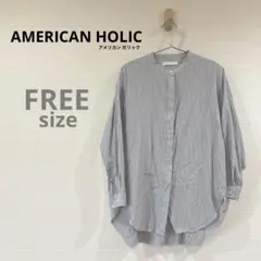 【RT-184】AMERICAN HOLIC 長袖シャツ ブラウス ストライプのサムネイル