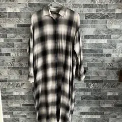 秋物 長袖 シャツ フランネル ロングワンピース ユニクロ Mサイズ