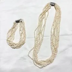 ネックレス ブレスレット セット 淡水パール パール 冠婚葬祭 結婚式 真珠