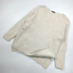 23区 ４４ ウール カシミヤ混　ニットセーター　アイボリー ボートネック