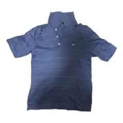 NIKE ポロシャツ M ボーダー ナイキ ゴルフ 半袖 刺繍ロゴ