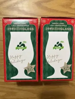 GREEN LABEL x ミセス コラボロゴ入り足つきグラス2個セット