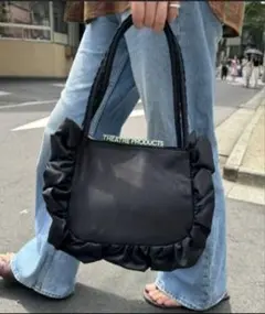 THEATRE PRODUCTS サテンフリルバッグ　BK