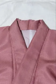 洗える着物　ポリエステル　サーモンピンク　色無地