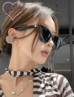 SHEIN 新品 レディース ブラックフレーム サングラス Y2Kのサムネイル