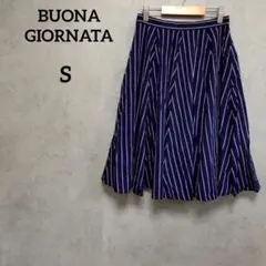ボナジョルナータ　BUONA GIORNATA フレアスカート　ストライプ　Sのサムネイル