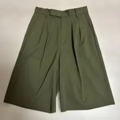 HELIOPOLEオリーブグリーン ワイドシルエット パンツ