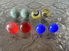 ガラスのピアスセット128サージカルステンレスシルバー