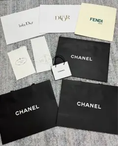 ブランド中サイズ紙袋9枚セットCHANEL babyDiorまとめ売り