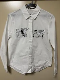 CIAO PANIC 刺繍入り長袖シャツ ホワイト