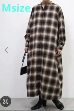 チェック柄ロングシャツワンピース American holic Mサイズ